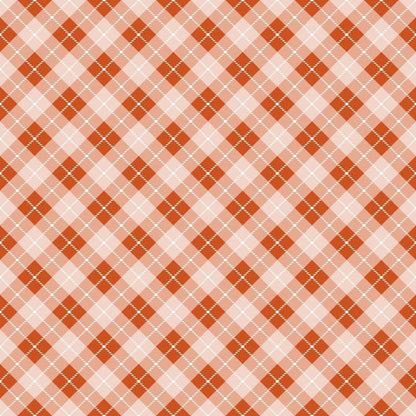 Fall Orange Plaid Pattern 5 Quilting Cotton Fabric