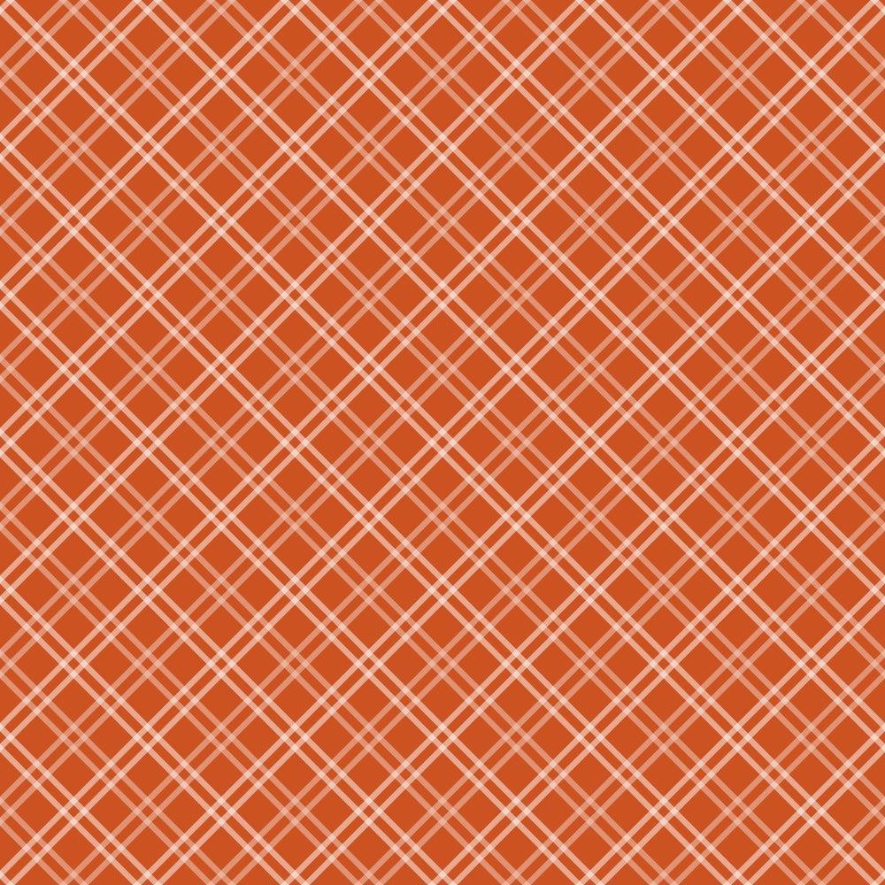 Fall Orange Plaid Pattern 11 Quilting Cotton Fabric