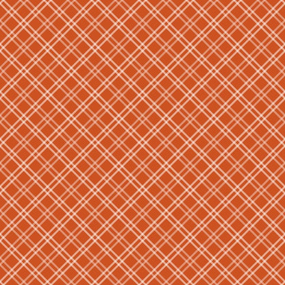 Fall Orange Plaid Pattern 11 Quilting Cotton Fabric