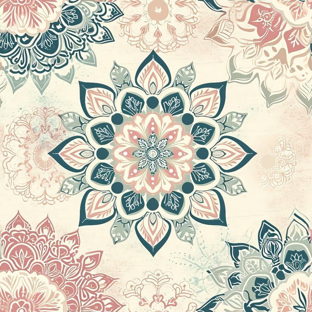 Pastel Mandala Pattern 9 Quilting Cotton Fabric
