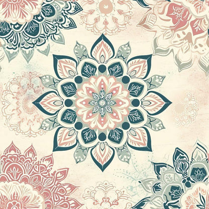 Pastel Mandala Pattern 9 Quilting Cotton Fabric