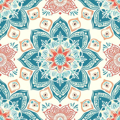 Pastel Mandala Pattern 12 Quilting Cotton Fabric