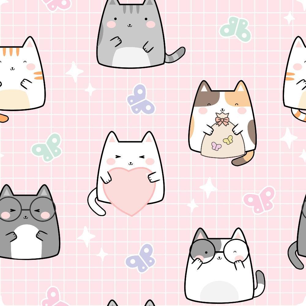 Hello Spring Cats Pattern 1 Quilting Cotton Fabric