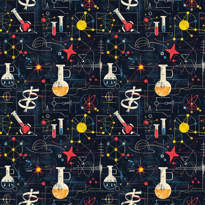 Science Kit Pattern 2 Quilting Cotton Fabric