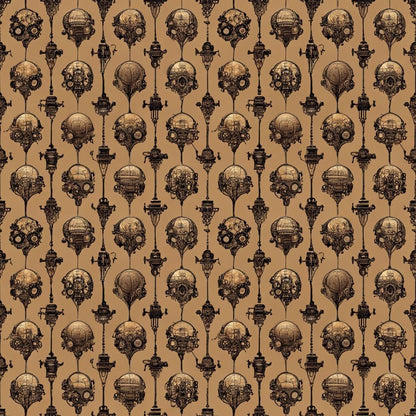 Steampunk Pipes Pattern 1 Quilting Cotton Fabric