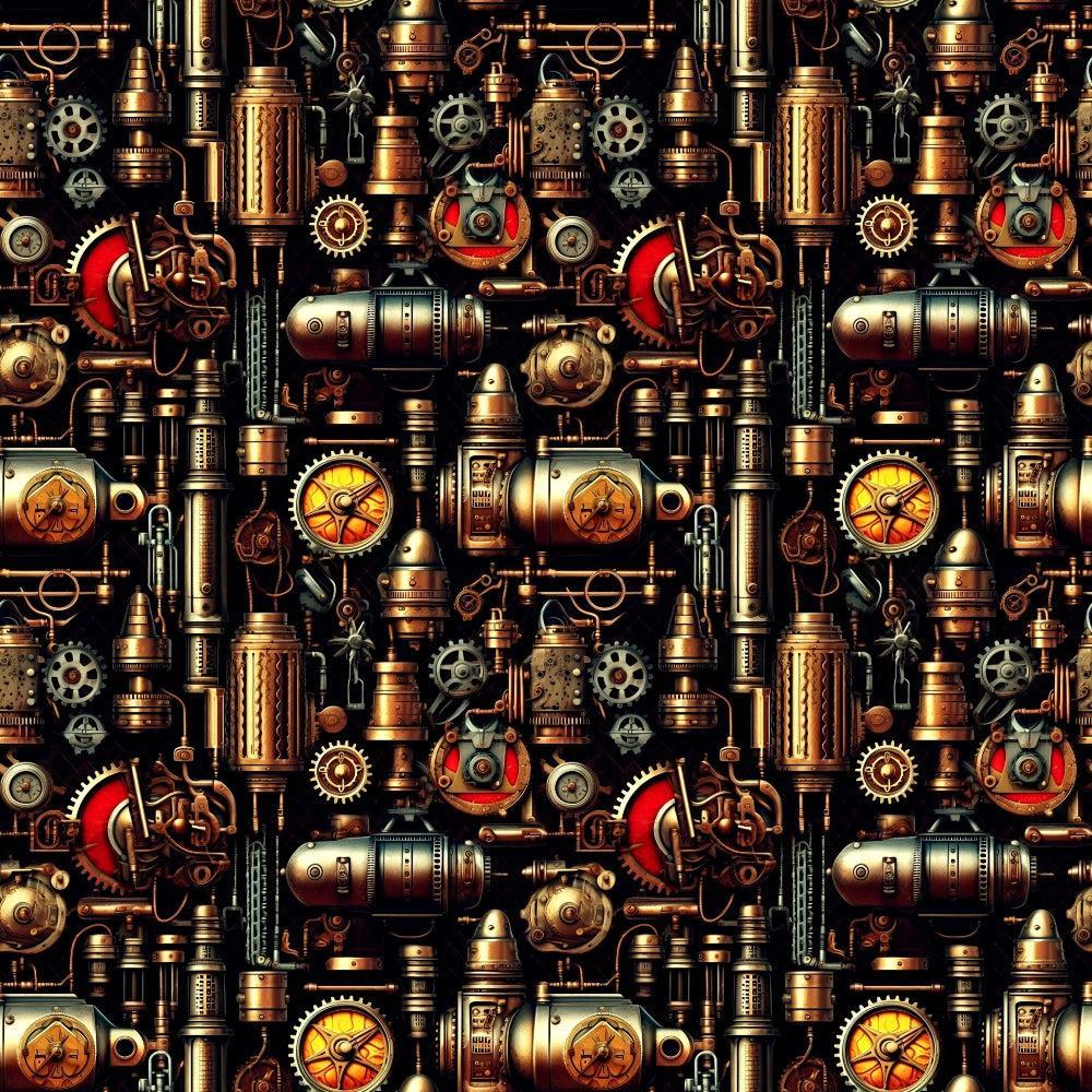 Steampunk Pipes Pattern 2 Quilting Cotton Fabric