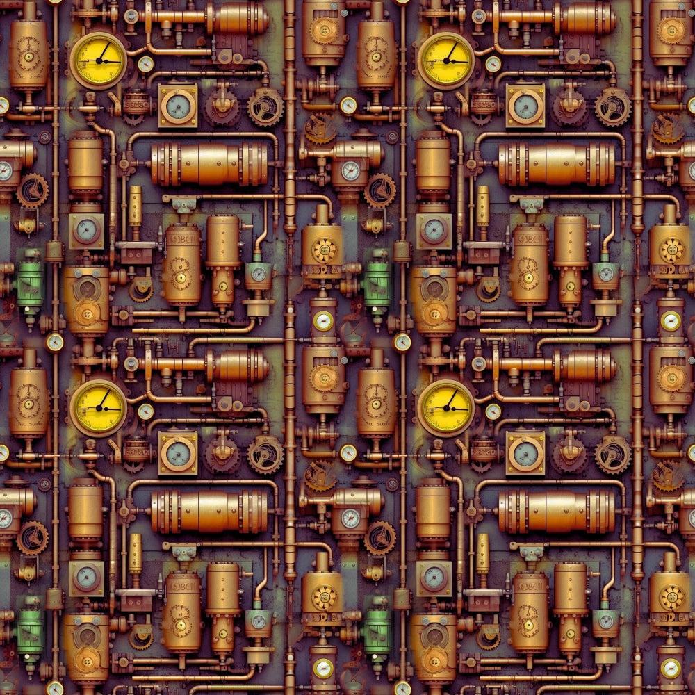 Steampunk Pipes Pattern 3 Quilting Cotton Fabric