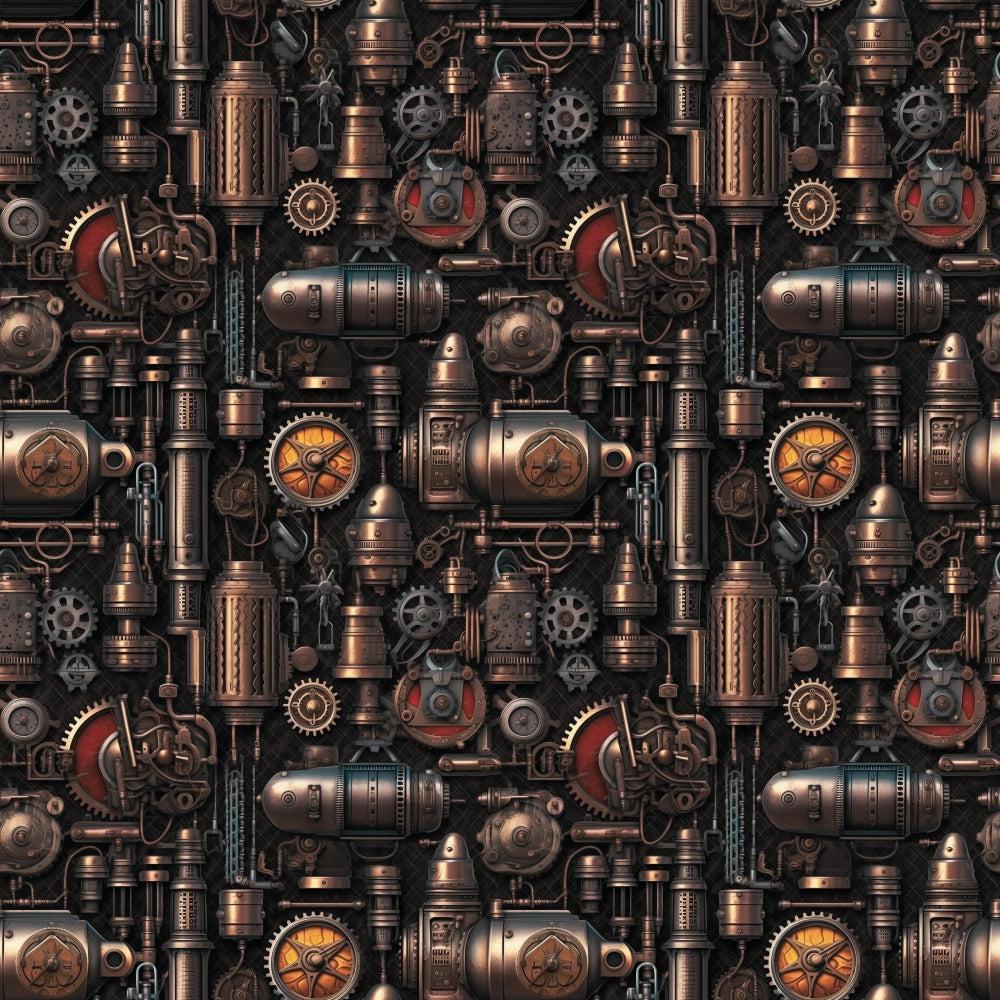 Steampunk Pipes Pattern 5 Quilting Cotton Fabric