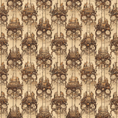 Steampunk Pipes Pattern 8 Quilting Cotton Fabric