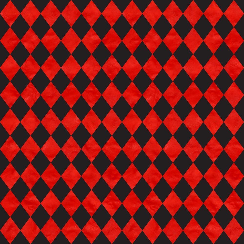 Alice in Wonderland Pattern 10 Quilting Cotton Fabric, red, black, diamond, harlequin, checkered, textile, material, quilting, cotton, yardage, premium, fabric, traditional printing, soft, vibrant colors