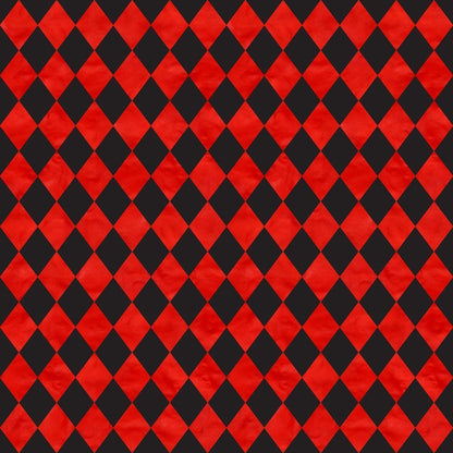 Alice in Wonderland Pattern 10 Quilting Cotton Fabric, red, black, diamond, harlequin, checkered, textile, material, quilting, cotton, yardage, premium, fabric, traditional printing, soft, vibrant colors