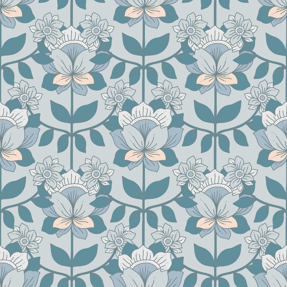 Groovy Blue Boho Pattern 6 Quilting Cotton Fabric
