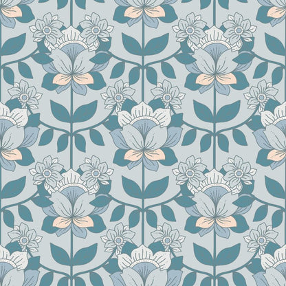 Groovy Blue Boho Pattern 6 Quilting Cotton Fabric