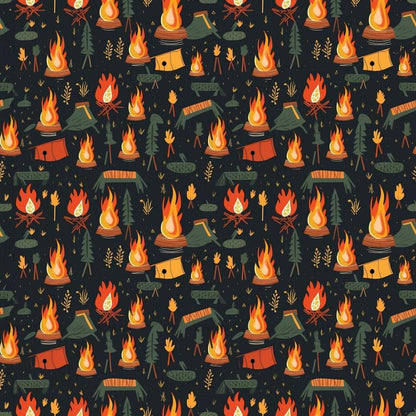 Camping Graphics Pattern 12 Quilting Cotton Fabric
