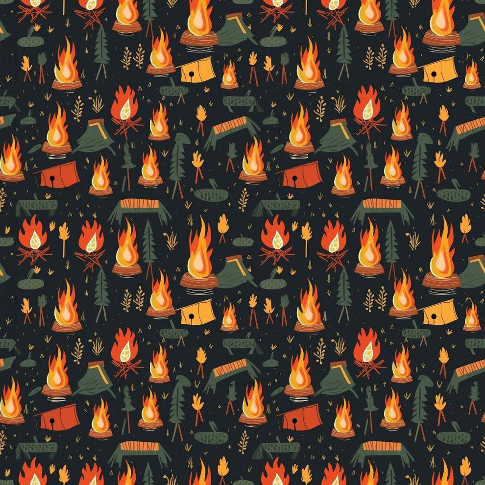 Camping Graphics Pattern 12 Quilting Cotton Fabric – FabricMegaStore.com