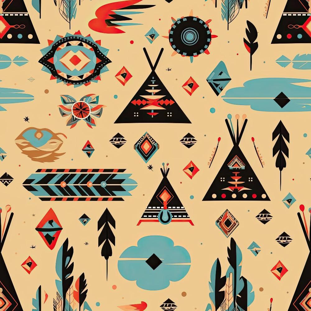 Native American Elements Pattern 2 Quilting Cotton Fabric