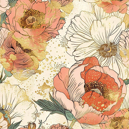 Japanese Blossoms Pattern 2 Quilting Cotton Fabric