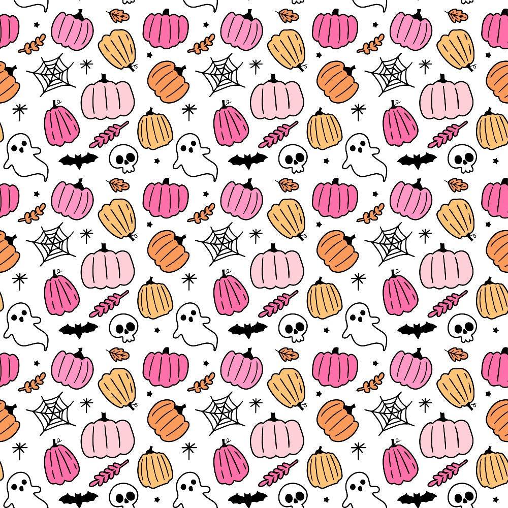 Small Pink Halloween Pattern 12 Quilting Cotton Fabric
