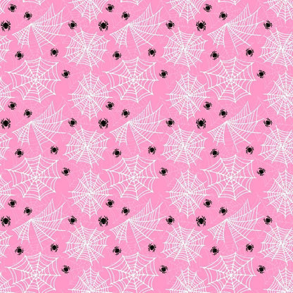 Small Pink Halloween Pattern 8 Quilting Cotton Fabric