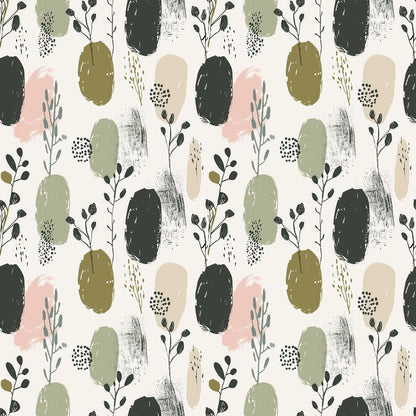 Sage Green Boho Pattern 2 Quilting Cotton Fabric