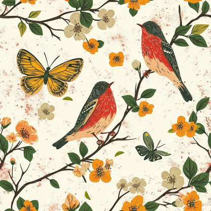 Birds on Branches Pattern 9 Quilting Cotton Fabric