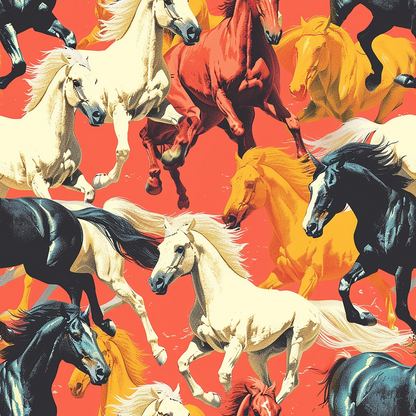Horse Parade Pattern 4 Quilting Cotton Fabric