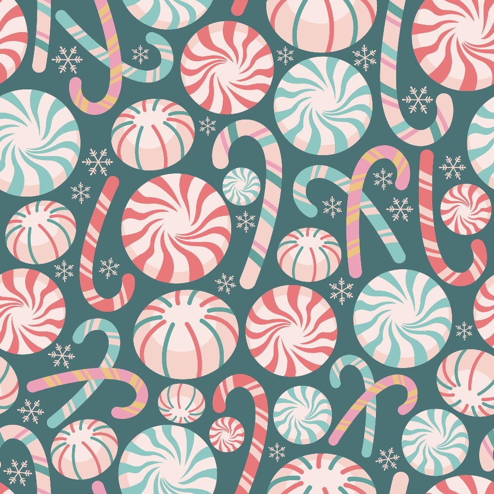 Pastel Christmas Pattern 7 Quilting Cotton Fabric