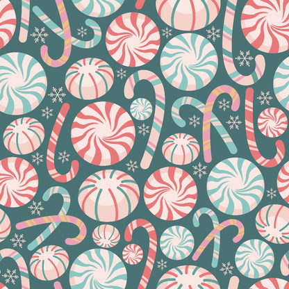Pastel Christmas Pattern 7 Quilting Cotton Fabric