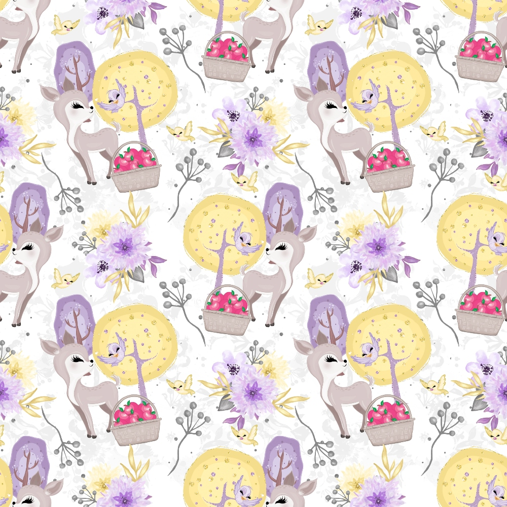 Cute Snow White Fairy Tale Pattern 3 Quilting Cotton Fabric