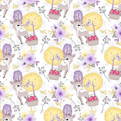 Cute Snow White Fairy Tale Pattern 3 Quilting Cotton Fabric