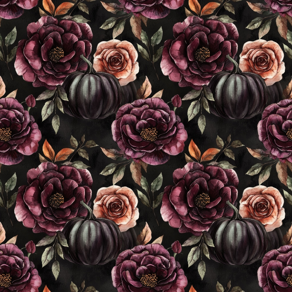 Burgundy in October Pattern 2 Quilting Cotton Fabric