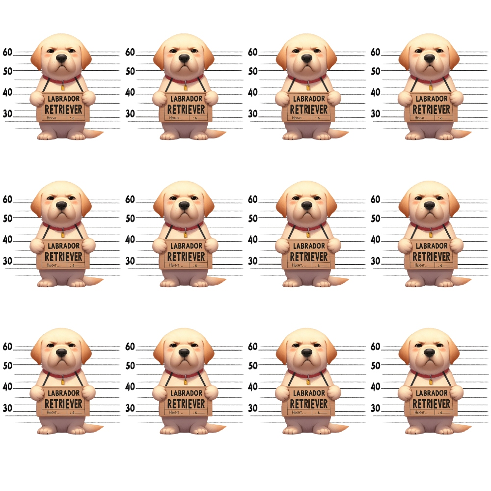 Doggie Mugshots Labrador Retriever Pattern Quilting Cotton Fabric