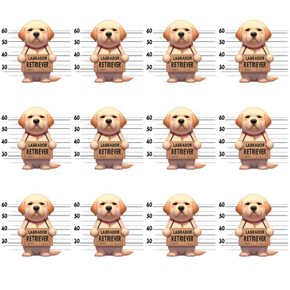 Doggie Mugshots Labrador Retriever Pattern Quilting Cotton Fabric