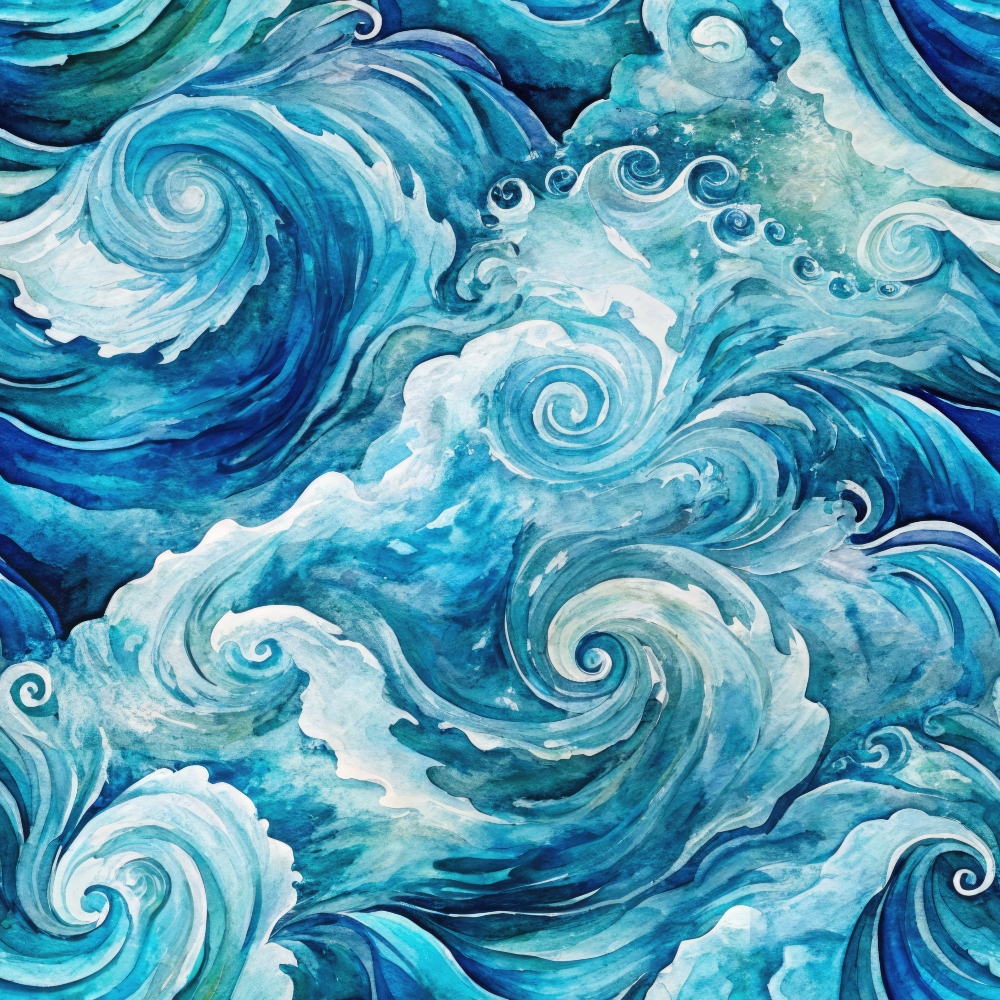 Ocean Swirls Pattern 3 Quilting Cotton Fabric