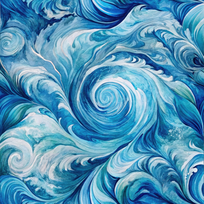 Ocean Swirls Pattern 5 Quilting Cotton Fabric
