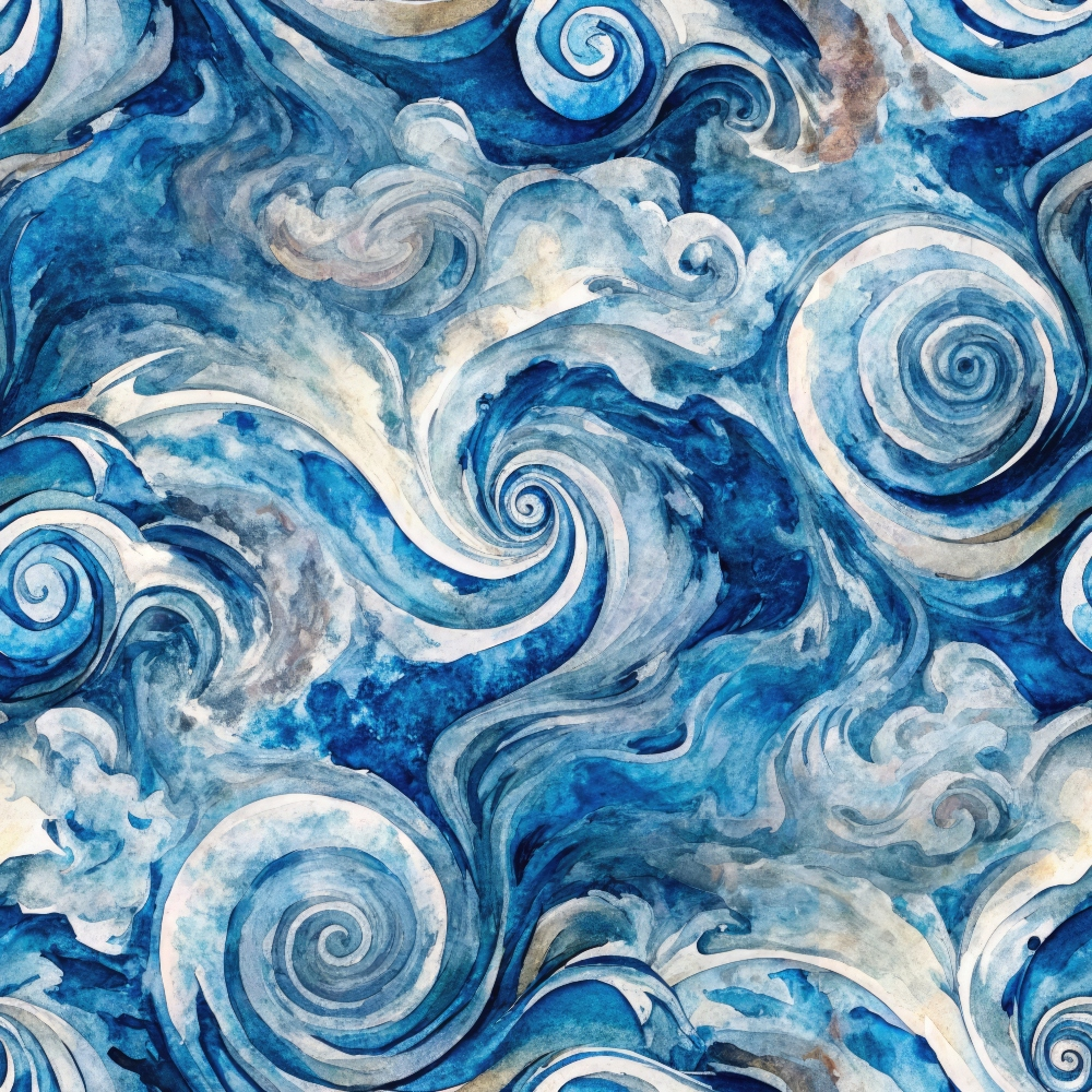 Ocean Swirls Pattern 8 Quilting Cotton Fabric