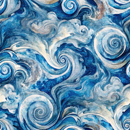 Ocean Swirls Pattern 8 Quilting Cotton Fabric