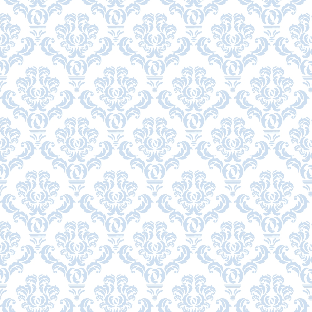 Simple Damask Blue Quilting Cotton Fabric
