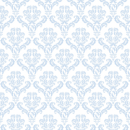Simple Damask Blue Quilting Cotton Fabric