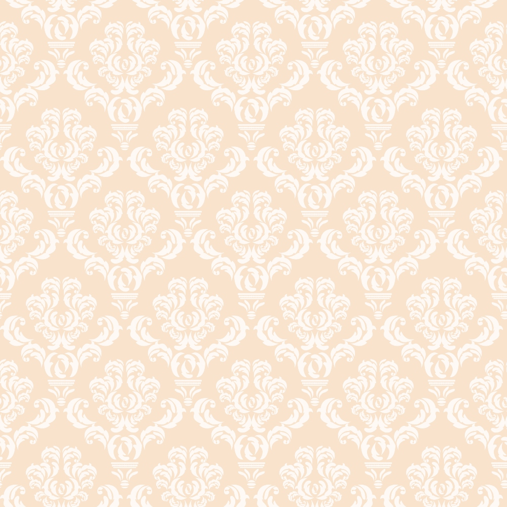 Simple Damask White on Orange Quilting Cotton Fabric