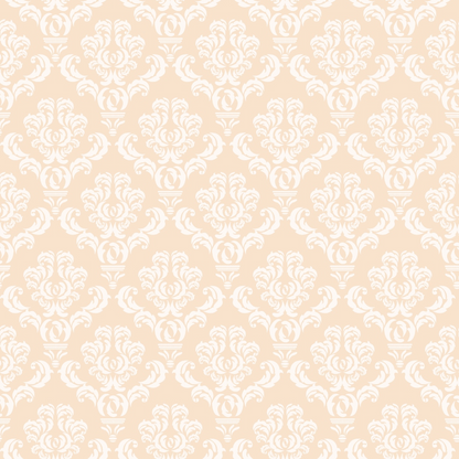 Simple Damask White on Orange Quilting Cotton Fabric