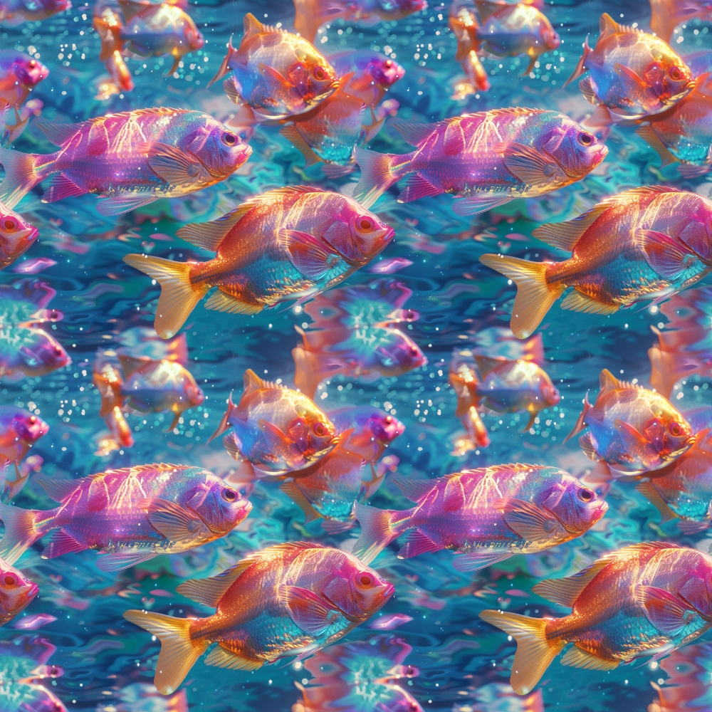 School of Fish Pattern 4 Quilting Cotton Fabric