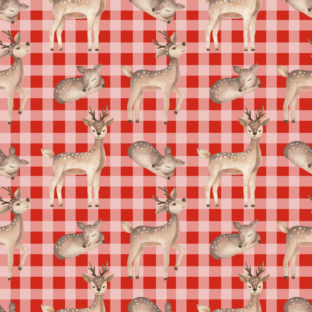 Buffalo Plaid Deer Pattern 2 Quilting Cotton Fabric
