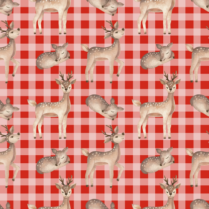 Buffalo Plaid Deer Pattern 2 Quilting Cotton Fabric