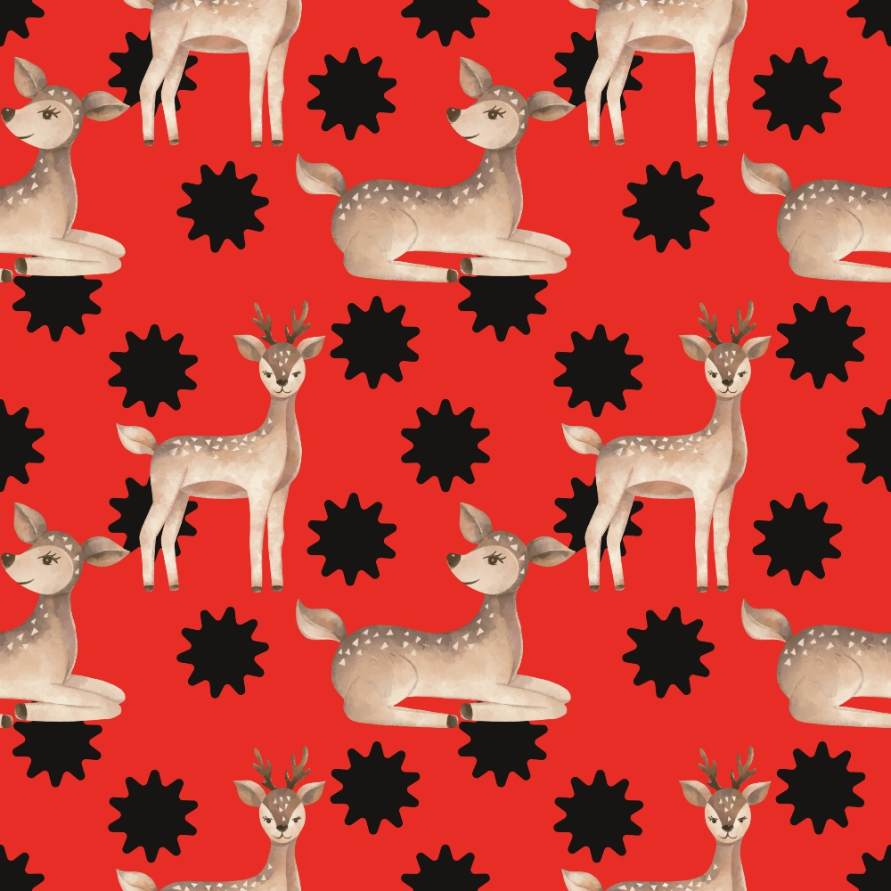 Buffalo Plaid Deer Pattern 5 Quilting Cotton Fabric