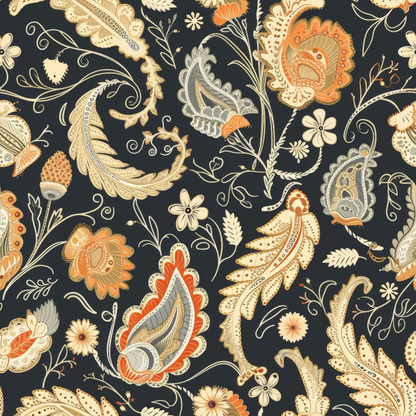 Boho Floral Paisley Pattern 1 Quilting Cotton Fabric