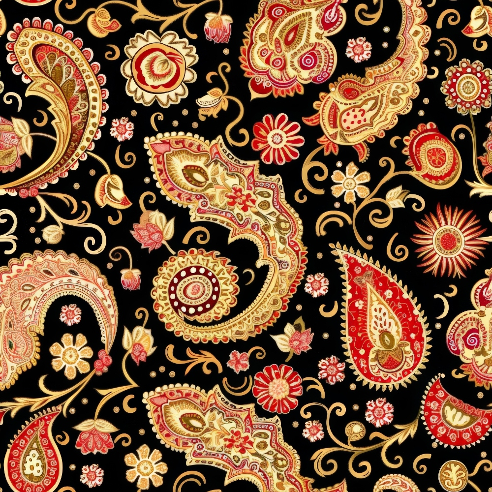 Boho Floral Paisley Pattern 6 Quilting Cotton Fabric