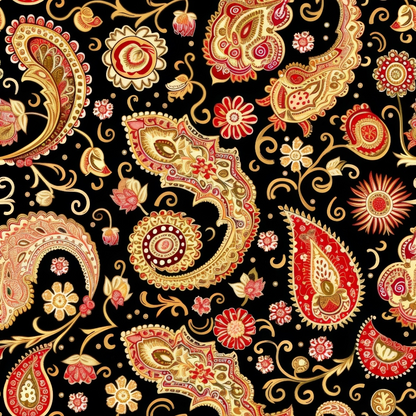 Boho Floral Paisley Pattern 6 Quilting Cotton Fabric