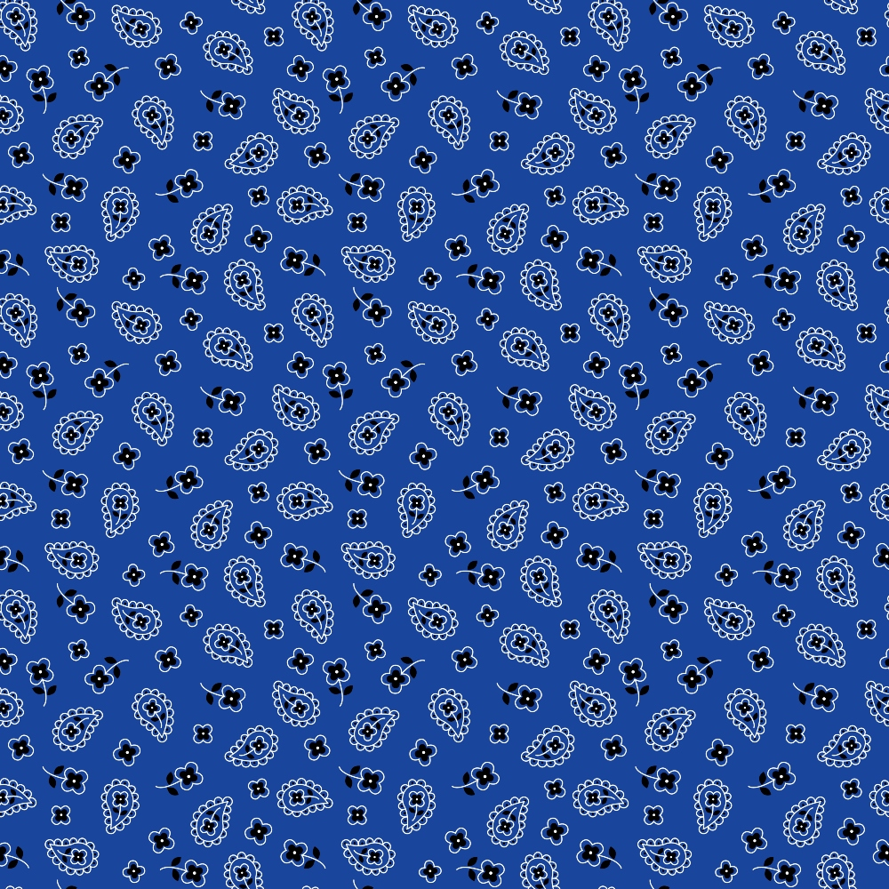Blue Bandana Pattern 3 Quilting Cotton Fabric
