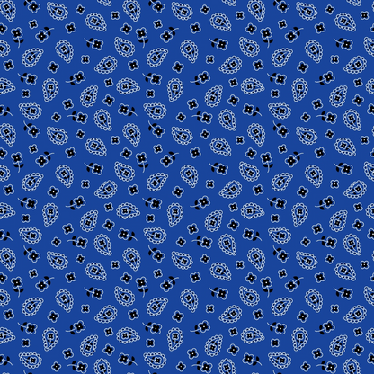 Blue Bandana Pattern 3 Quilting Cotton Fabric